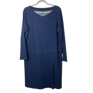 Pure J. Jill Indigo Cotton Stretch Oversize Long Sleeve Casual Dress Lagenlook M